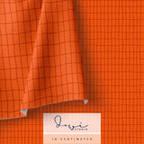 Nahtloses Muster | Regenbär Grid Orange| 20x20cm, Stoffdesign : - Sewando