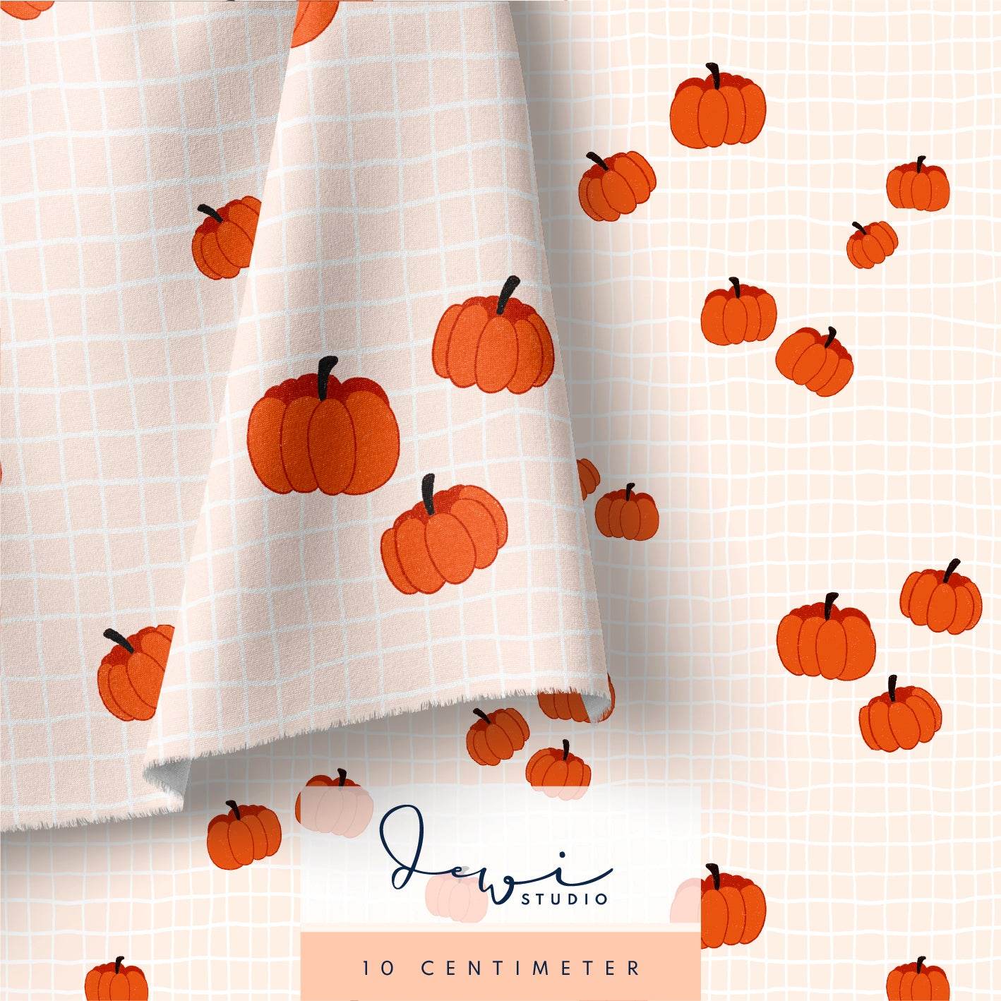 Nahtloses Muster | Regenbär Kürbisse | 20x20cm, Stoffdesign - Sewando