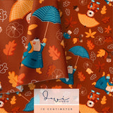 Nahtloses Muster | Regenbär Dunkelbraun | 20x20cm, Stoffdesign - Sewando