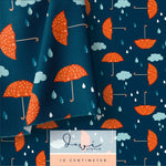 Nahtloses Muster | Regenbär Schirm Dunkel | 20x20cm, Stoffdesign - Sewando