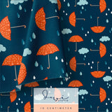 Nahtloses Muster | Regenbär Schirm Dunkel | 20x20cm, Stoffdesign - Sewando