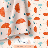 Nahtloses Muster | Regenbär Schirm Hell | 20x20cm, Stoffdesign - Sewando