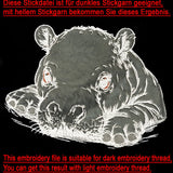Stickdatei Applikation Nilpferd Hippo "Eugen" - realistisch - FÜR HELLE & DUNKLE STOFFE