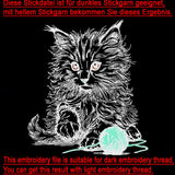 Stickdatei Angora Katze mit Wolle "Shadow" - realistisch - FÜR HELLE STOFFE