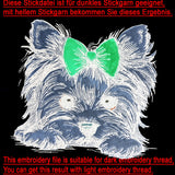 Stickdatei Applikation Yorkshire Terrier "Abilou" - realistisch - FÜR HELLE & DUNKLE STOFFE