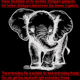 Stickdatei Elefant Baby "Rosy" - realistisch - FÜR HELLE STOFFE