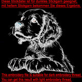 Stickdatei Irish Setter Welpe "Tabsy" - realistisch - FÜR HELLE STOFFE