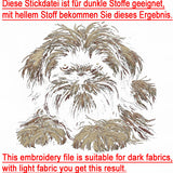 Stickdatei Affenpinscher "Caleb" - realistisch - FÜR DUNKLE STOFFE