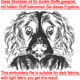 NEU Stickdatei Springer Spaniel "Ignazius" - realistisch - FÜR DUNKLE STOFFE