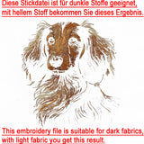 Stickdatei Dackel langhaar "Tucker" - realistisch - FÜR DUNKLE STOFFE