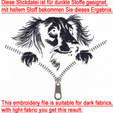 Stickdatei Dackel Langhaar "Salima" - realistisch - FÜR DUNKLE STOFFE