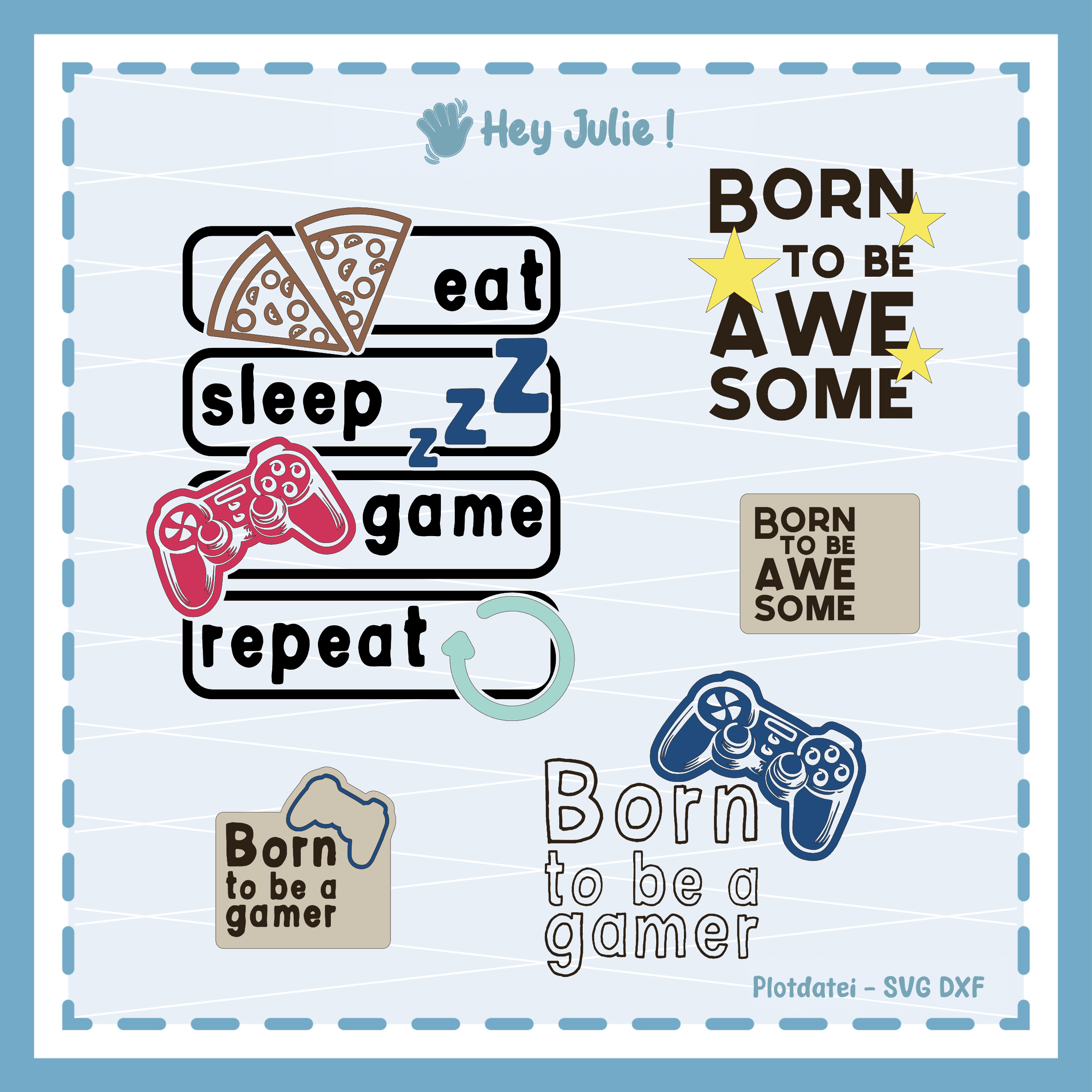 Plotter- und Laserdatei Eat Sleep - Sewando