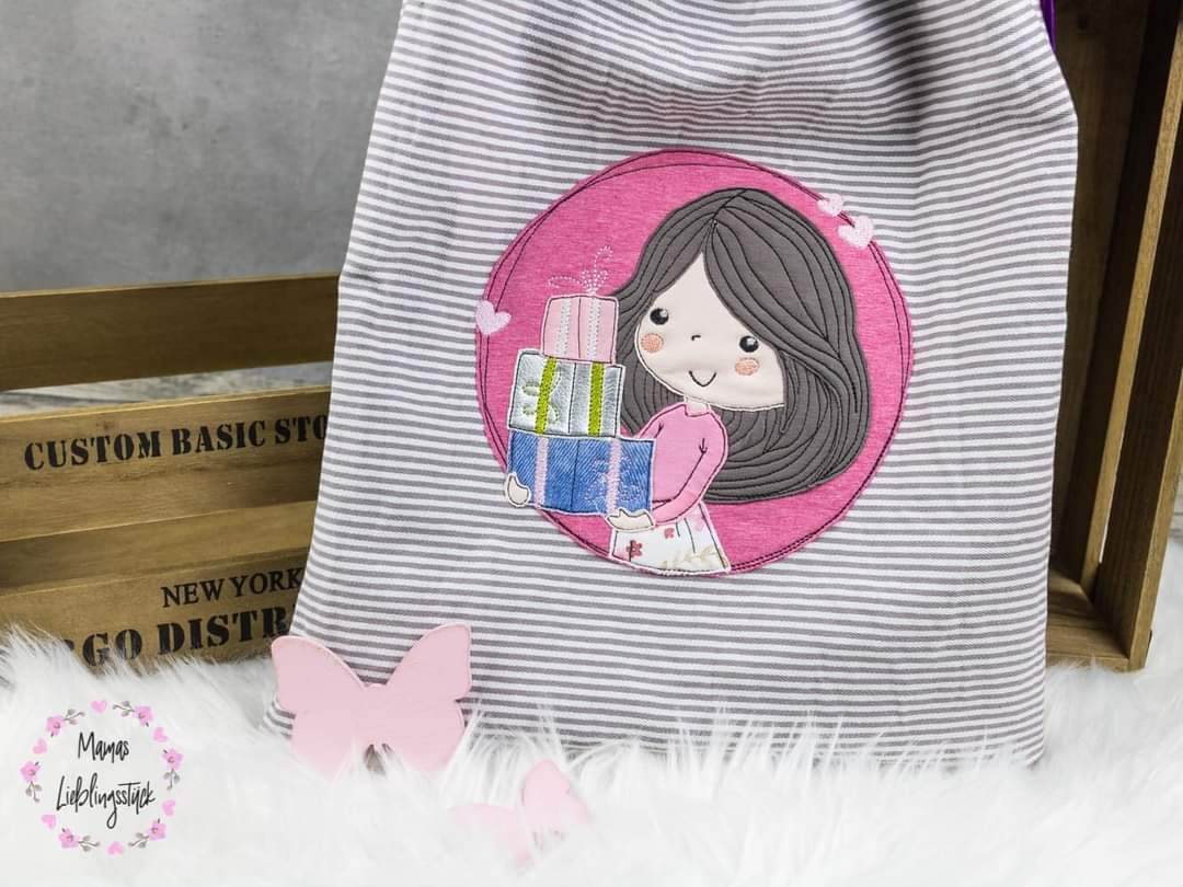 Stickdatei - Geschenke Mädchen Button - Sewando