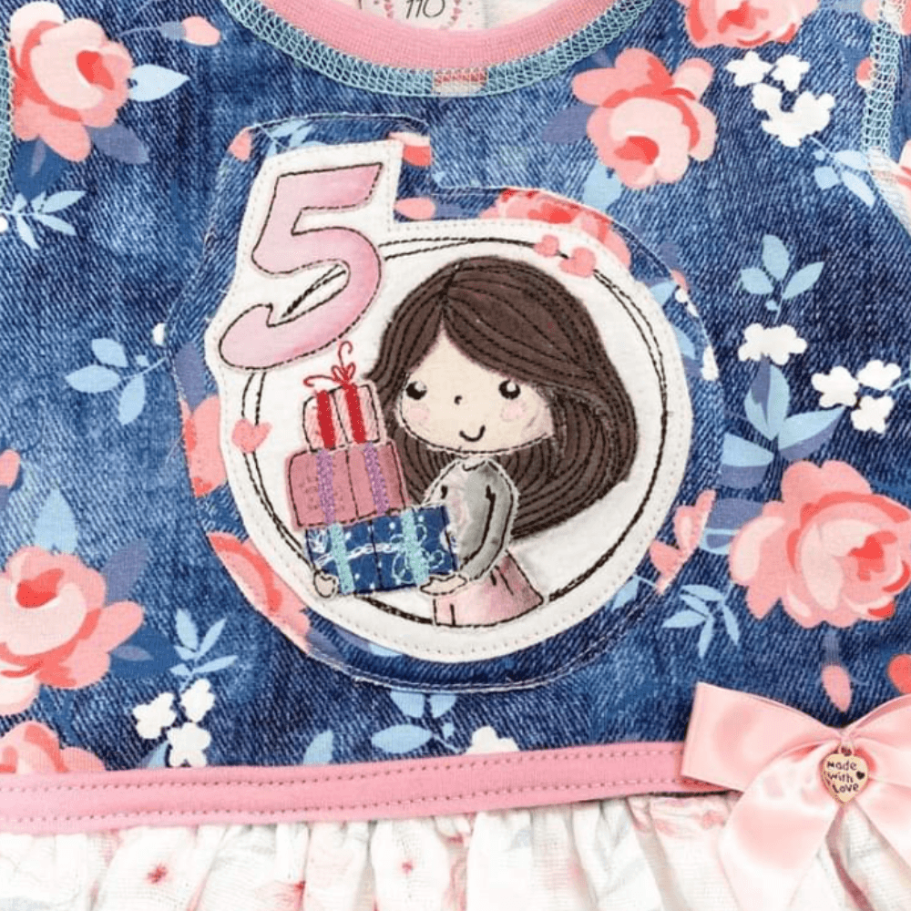 Stickdatei - Geschenke Mädchen Button - Sewando