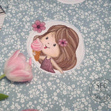 Stickdatei - Eismädchen Button - Sewando