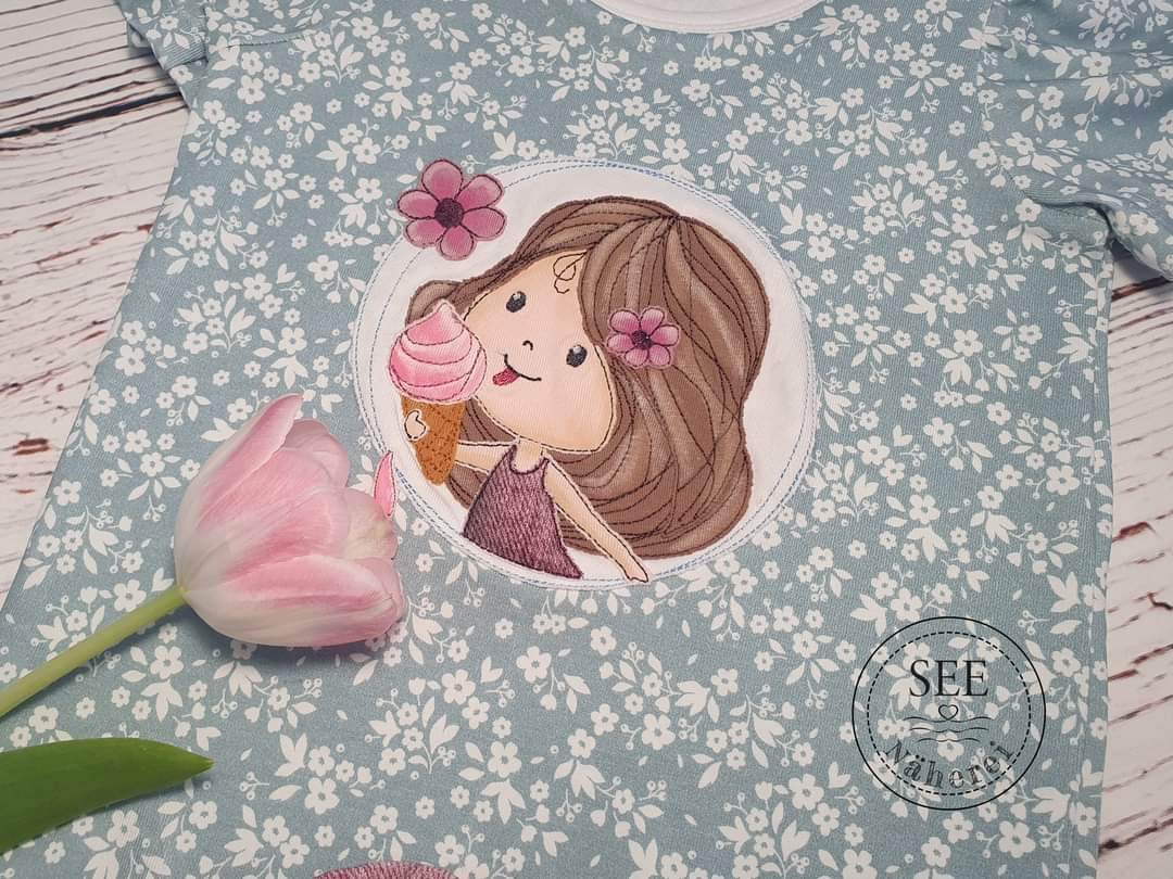 Stickdatei - Eismädchen Button - Sewando