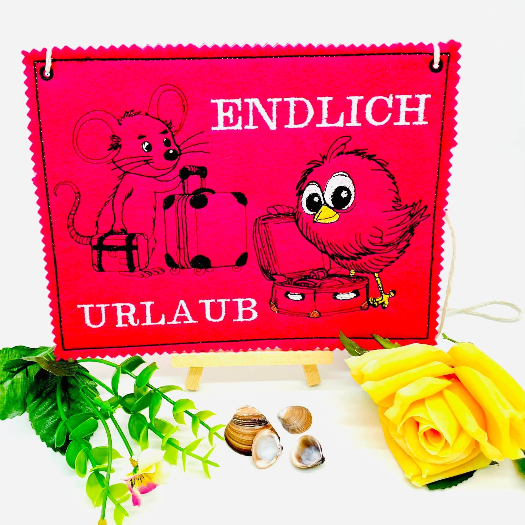 Koffer Tiere Stickdatei Urlaub Vogel Maus ab 10x10 - Sewando