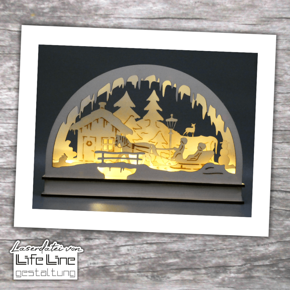 Lasercut-Datei SCHWIBBOGEN SCHLITTENFAHRT svg - Sewando