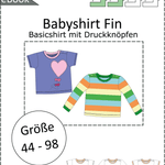 Schnittmuster Fin – Babyshirt mit Knopfleiste aus Jersey Gr. 44-98 - Sewando
