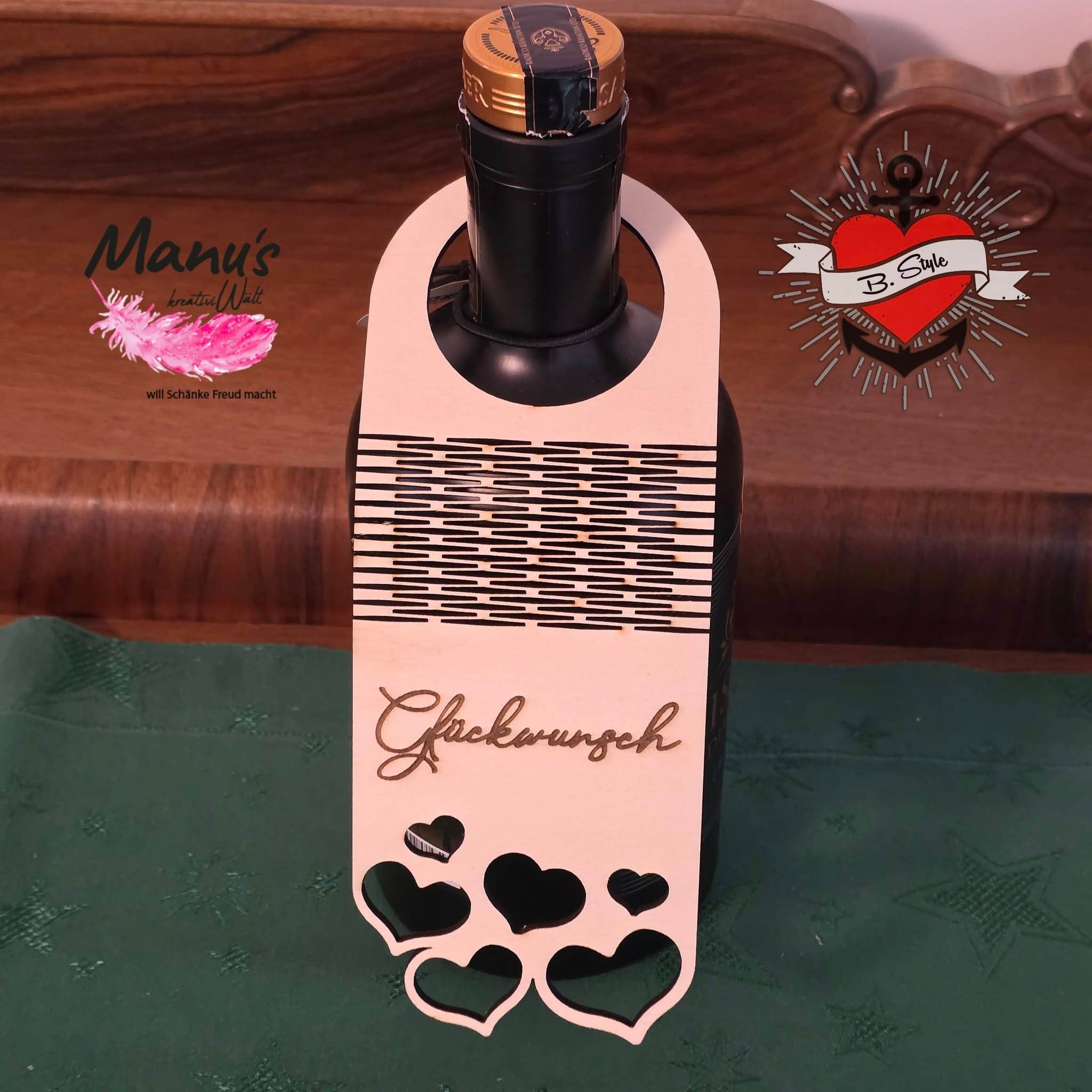 *Flaschenanhänger* Laser- und Plotterdatei - Sewando