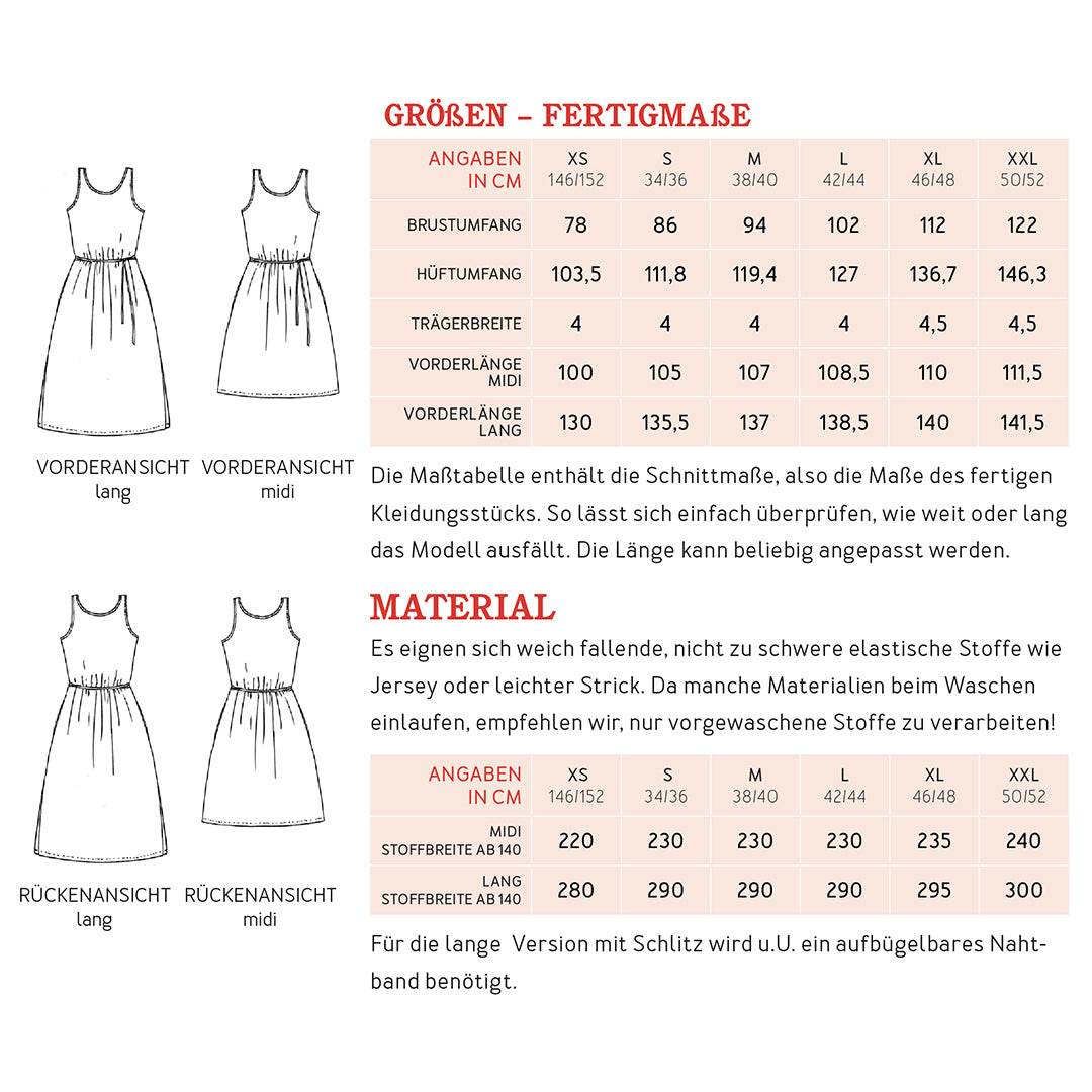 Trägerkleid FRAU HELLIE | Schnittmuster Gr. XS-XXL : - Sewando