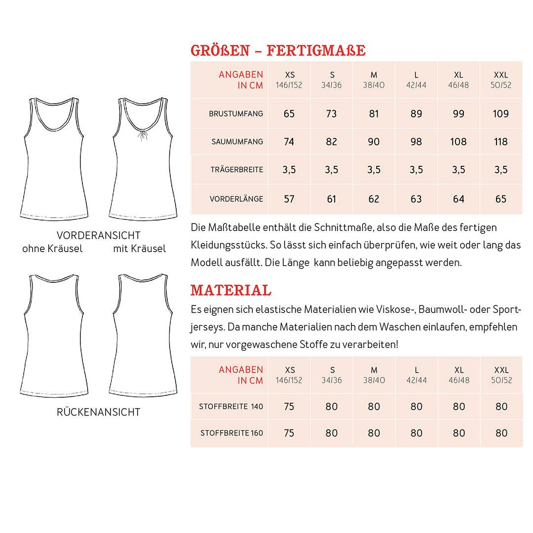 Trägertop FRAU JUNO | Schnittmuster XS-XXL : - Sewando