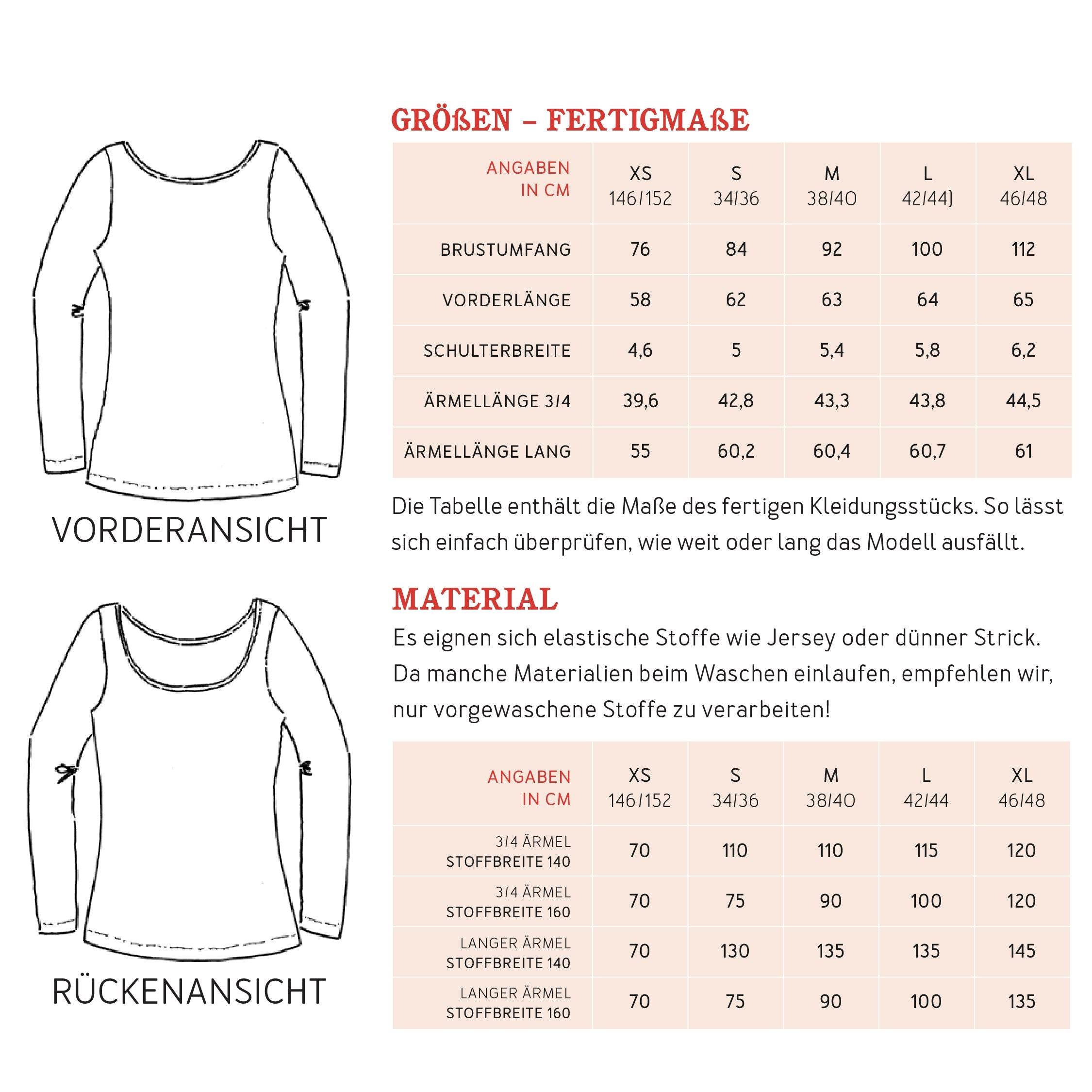 Shirt FRAU NIKKI | Schnittmuster Gr. XS-XL - Sewando