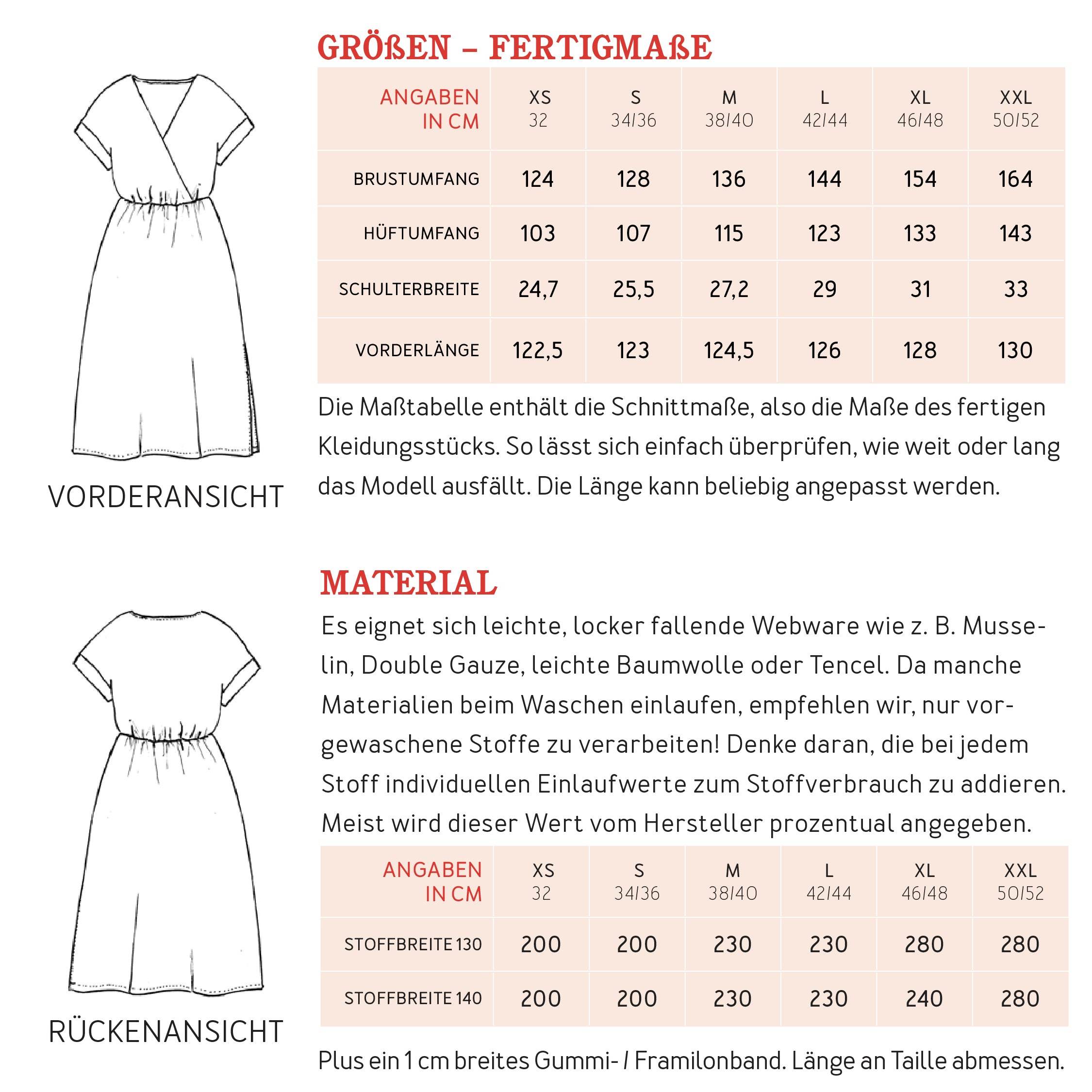 Kleid FRAU VITA | Schnittmuster Gr. XS – XXL - Sewando