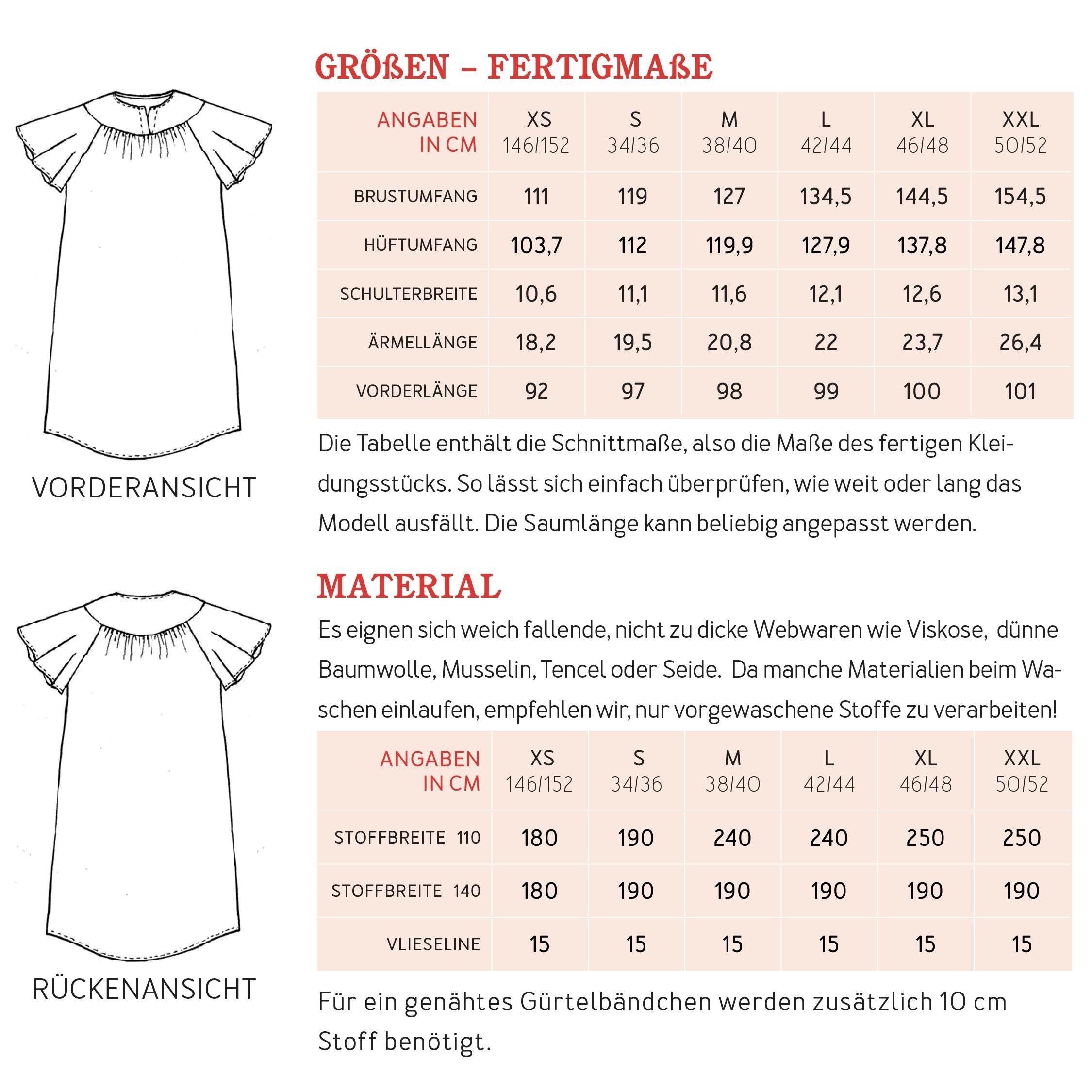 Kleid FRAU YULE | Schnittmuster Gr. XS-XXL : - Sewando