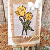 Stickdatei Set 6 Blumen - Mohnblume, Sonnenblume, Tulpe, Margerite & Rose - Sewando