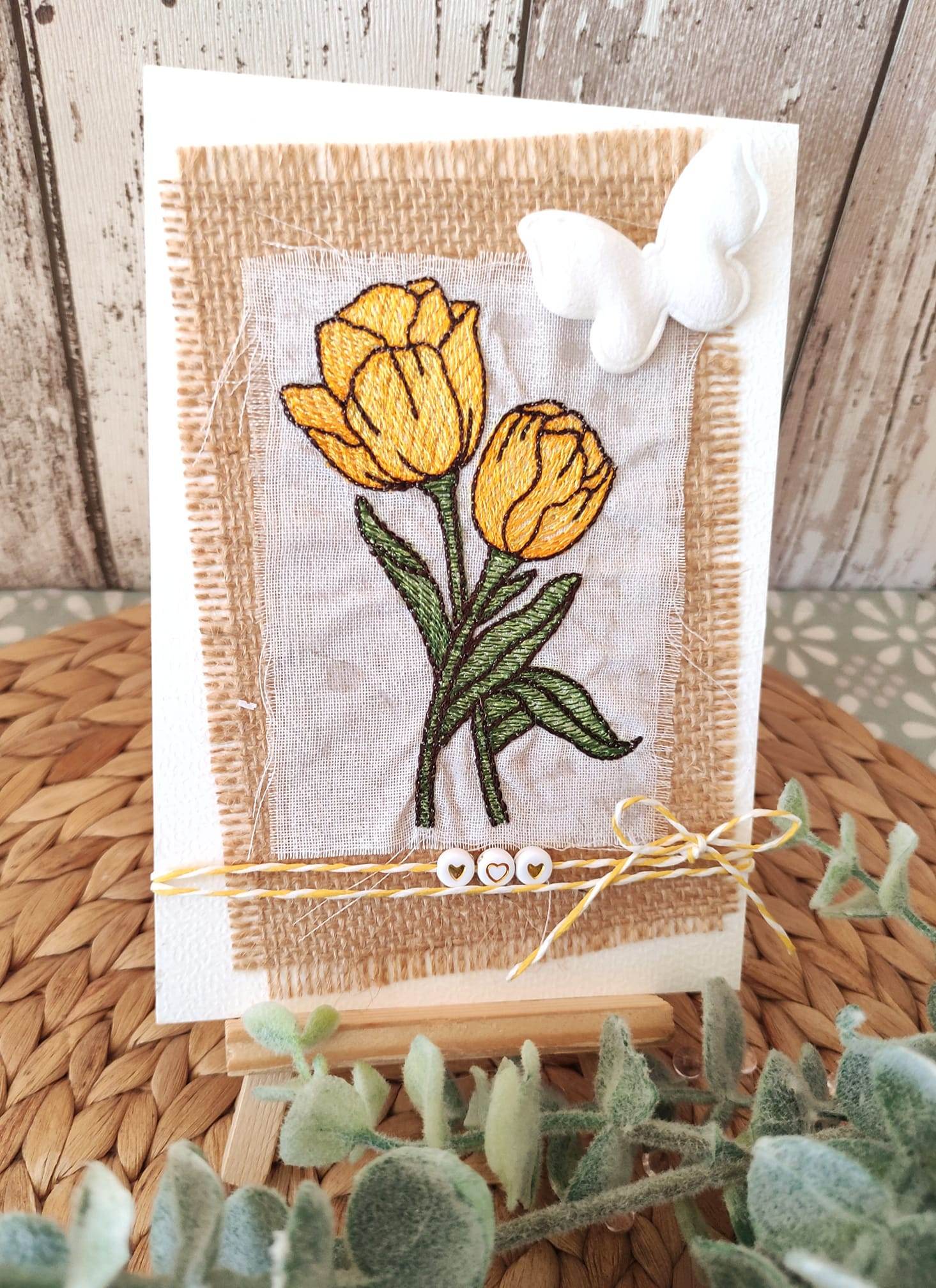 Stickdatei Set 6 Blumen - Mohnblume, Sonnenblume, Tulpe, Margerite & Rose - Sewando