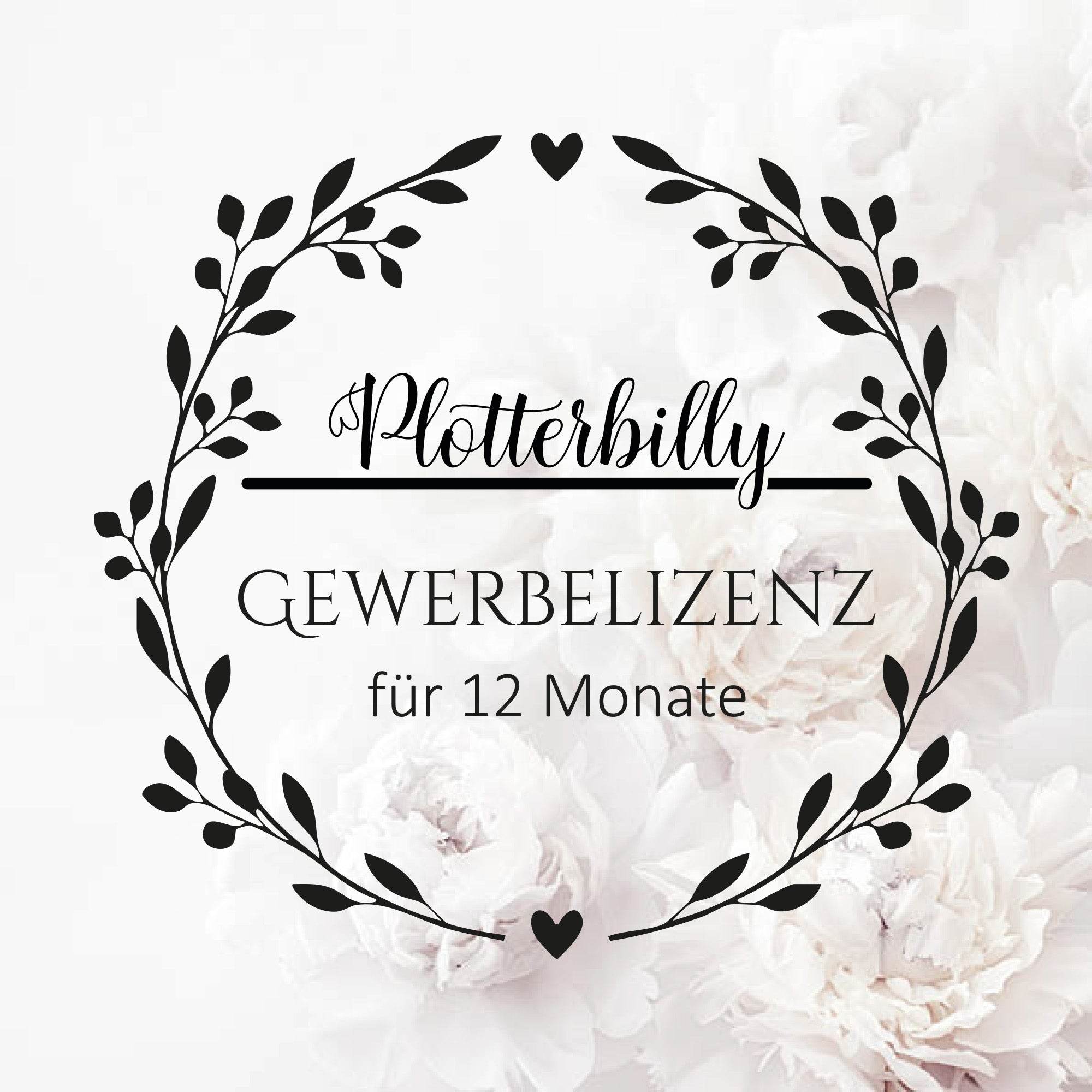Gewerbelizenz 12 Monate für alle Plotterdateien von Plotterbilly - Sewando