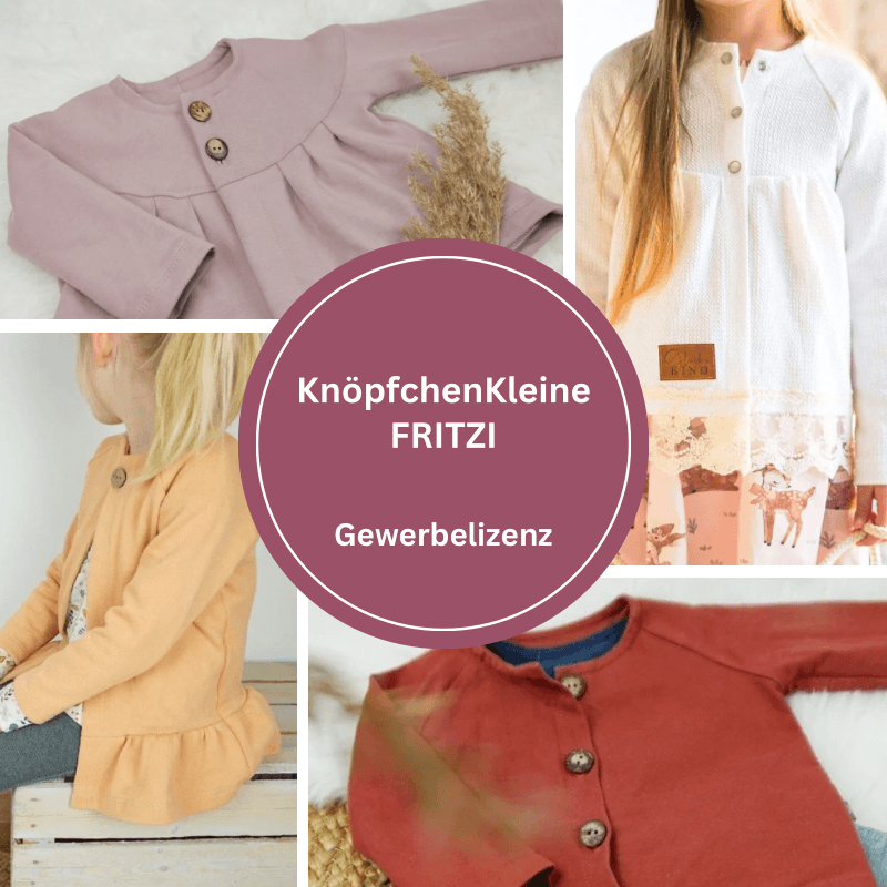 Gewerbelizenz für das Schnittmmuster KK FRITZI von KnöpfchenKlein unbegrenzt - Sewando