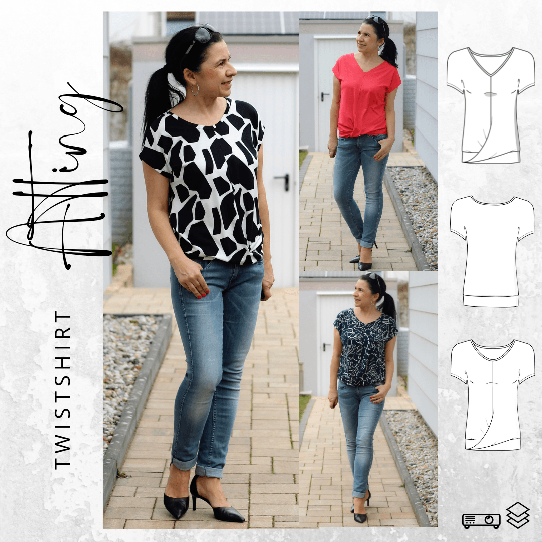 Schnittmuster Shirt ATTING Gr. 34-54 + Videotutorial : - Sewando
