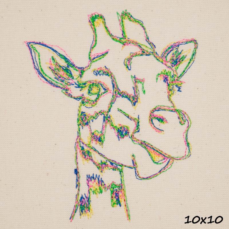 Stickdatei Giraffe Scribble in 5 Größen ab 10x10cm bis 18x30cm - Sewando