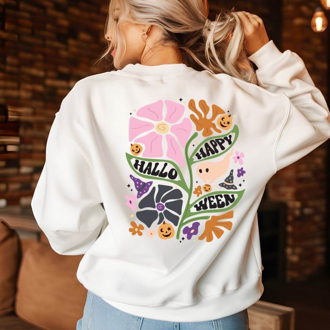 Plotterdatei Halloween Set – Geister & Kürbisse mit Blumen, 6 Motive - Sewando