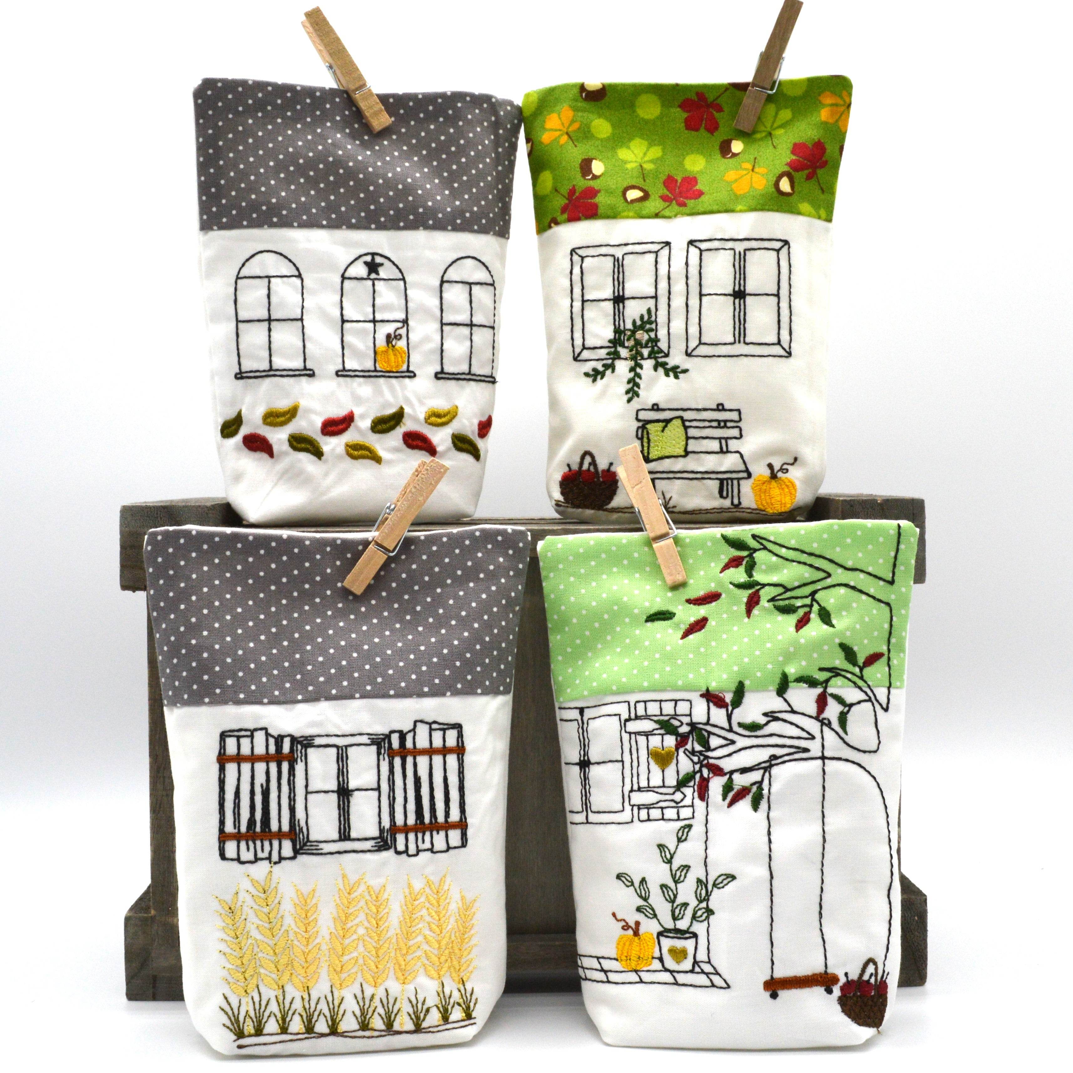 Lichterbeutel Herbst Häuser Haus Garten - Sewando