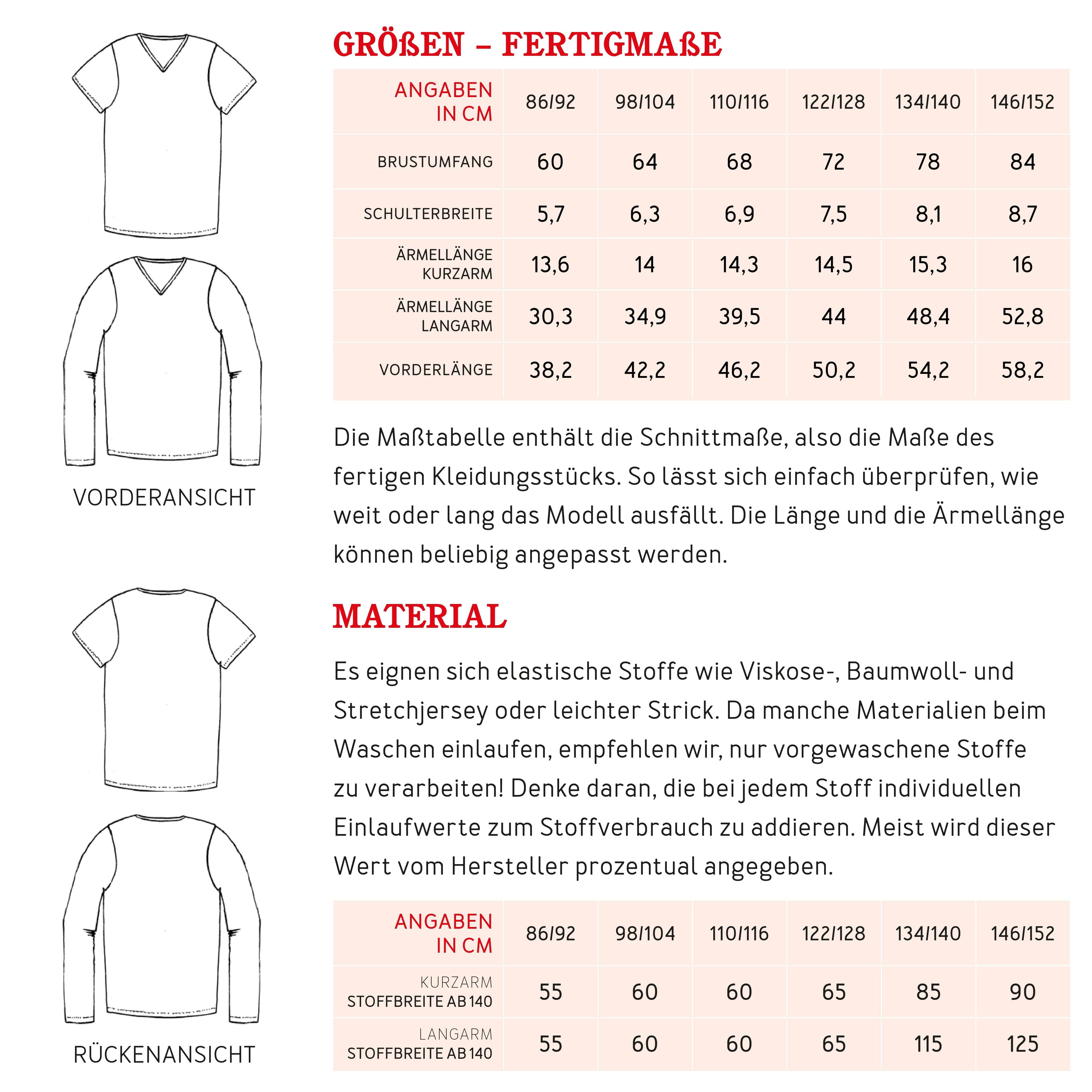 Shirt ERIK | Schnittmuster Gr. 86-152 - Sewando