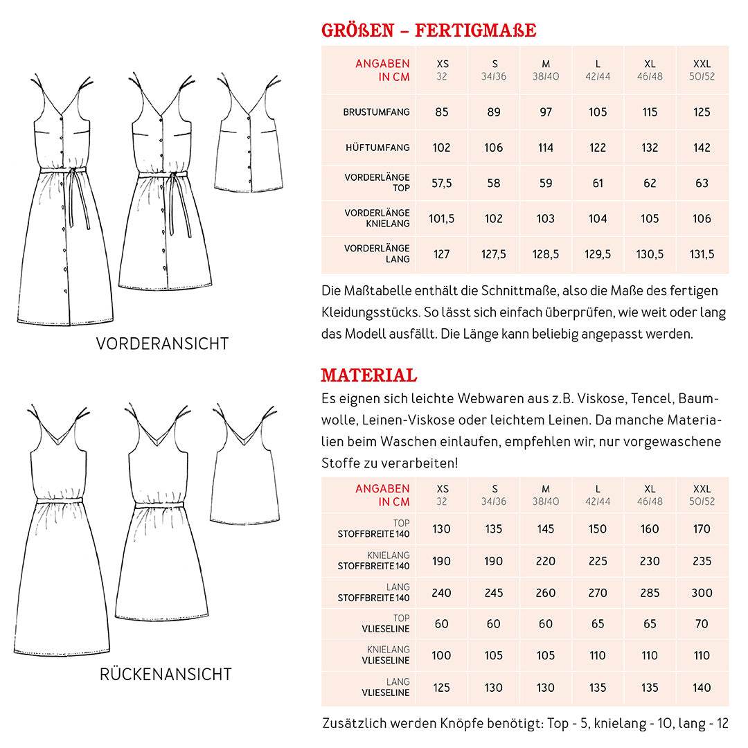 Kleid & Top FRAU LULU | Schnittmuster XS-XXL : - Sewando