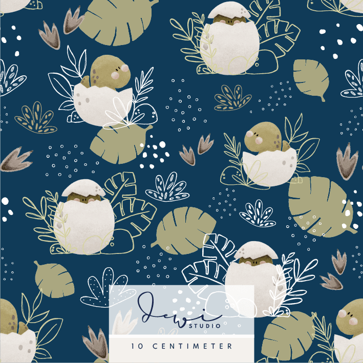 Nahtloses Muster | Stoffmuster Little Dinosaur | Dots Grün | 25x25cm - Sewando