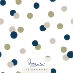 Nahtloses Muster | Stoffmuster Little Dinosaur | Dots Weiß Grün | 25x25cm - Sewando