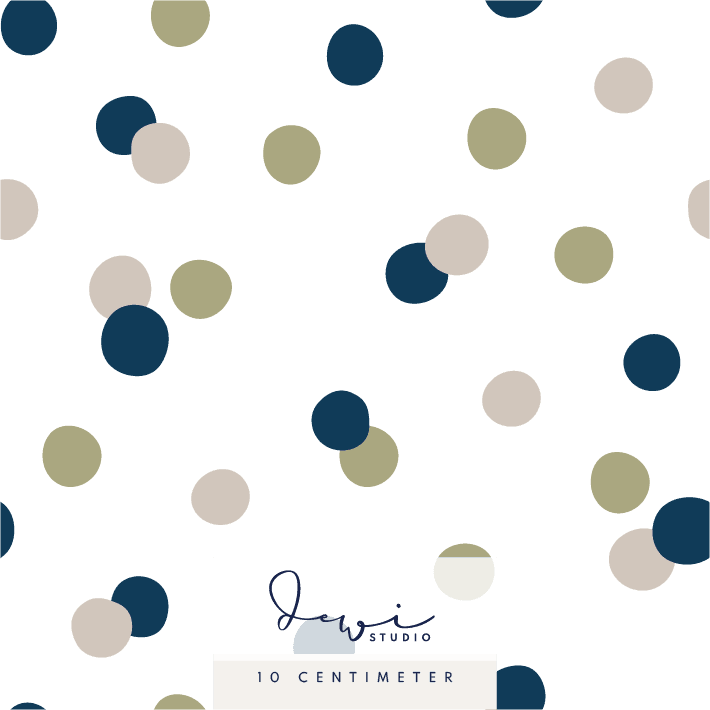 Nahtloses Muster | Stoffmuster Little Dinosaur | Dots Weiß Grün | 25x25cm - Sewando