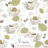 Nahtloses Muster | Stoffmuster Little Dinosaur | Weiß Grün | 25x25cm - Sewando