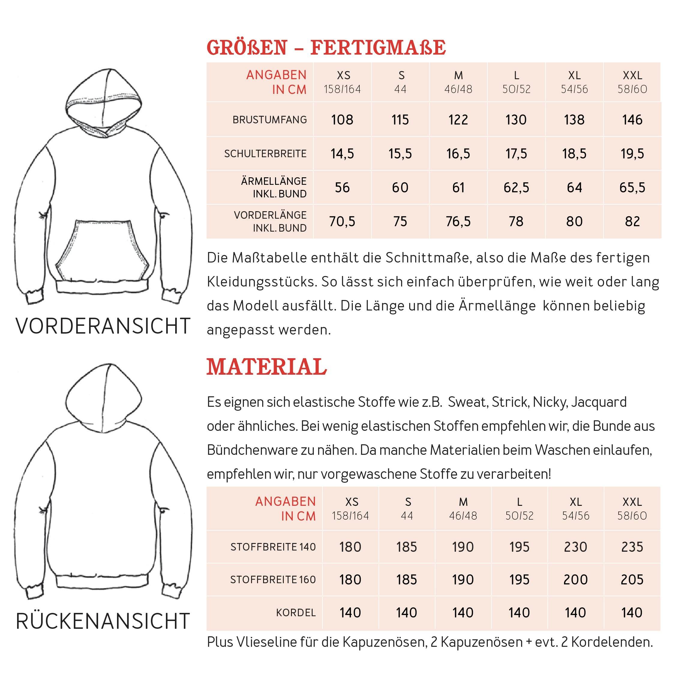 Hoodie HERR JONA | Schnittmuster Gr. XS-XXL - Sewando