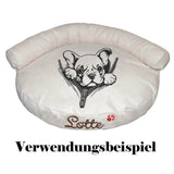 Stickdatei Französische Bulldogge "Enzo" - realistisch - FÜR HELLE STOFFE
