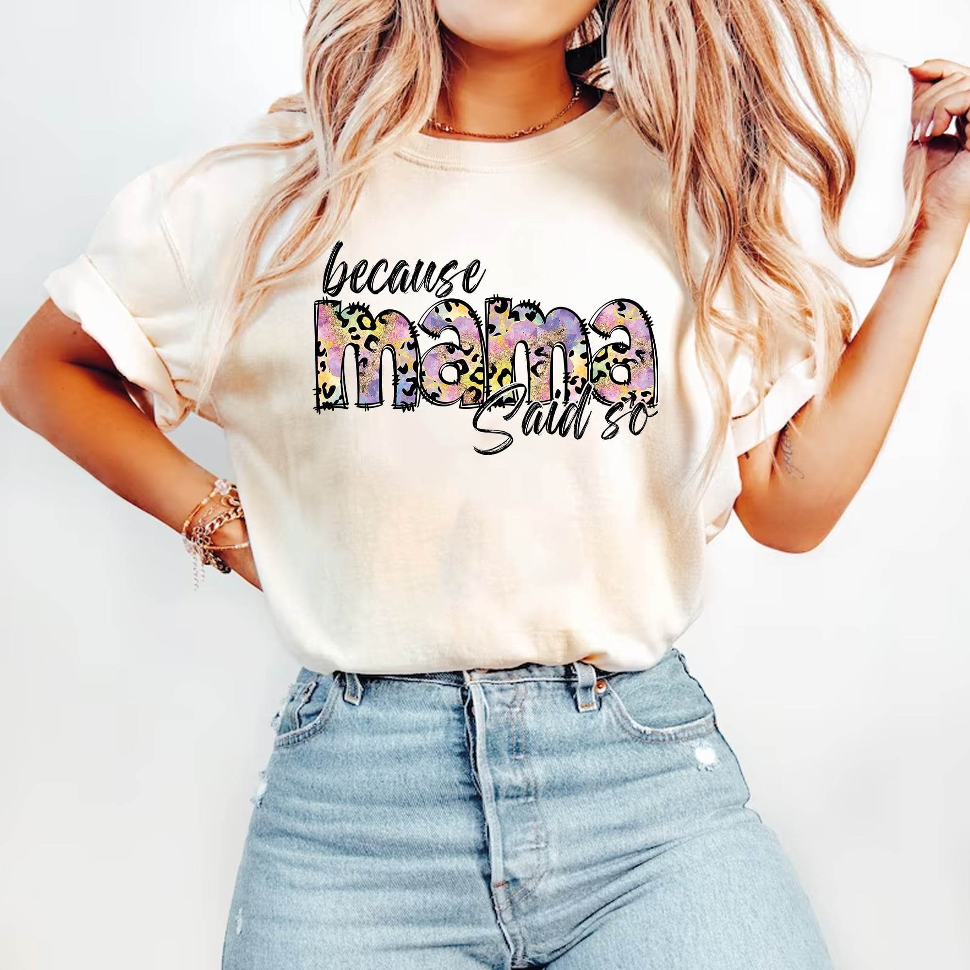 Because Mama Said So – Freches Druckmotiv im Leo-Style mit buntem Farbmix 🐆🎨 - Sewando