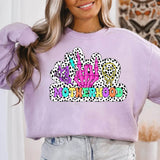 Motherhood – Punky Bügelbild mit Skelett-Hand, Neonfarben & Dalmatiner-Print - Sewando