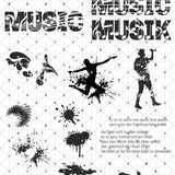 Shadows - 5 x MUSIK / Music - KombiDatei inkl mega Deko als SVG DXF LaserDatei Plotterdatei und png zum drucken - Sewando