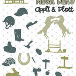 Horse Love Reiten Pferd Mega Deko SHADOW Plotter und Laser-Datei als SVG und DXF - Sewando