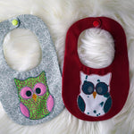 Stickdatei Latz Lätzchen Eule Applikation ITH ab 16x26, Baby, Eule, Applikation, Aufnäher - Sewando